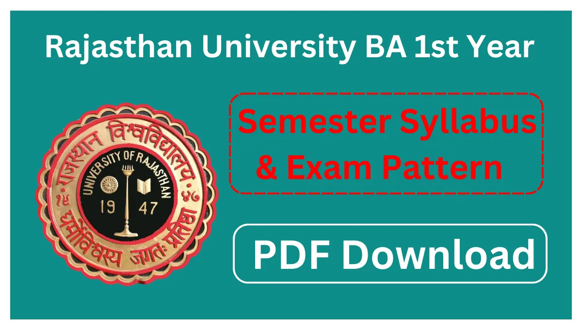 Rajasthan University BA 1st Year Syllabus 2024 New PDF