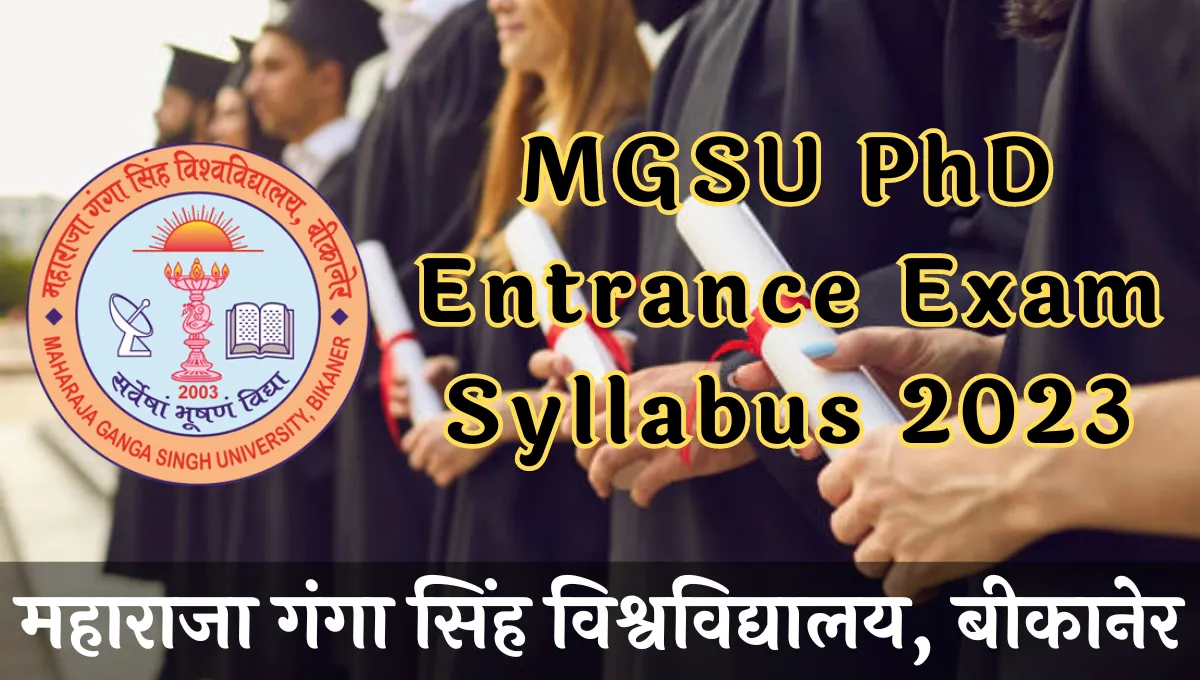 MGSU PhD Entrance Exam Syllabus 2024 Bhawani Shankar